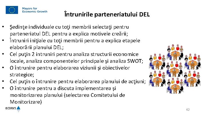 Întrunirile parteneriatului DEL • Şedinţe individuale cu toţi membrii selectaţi pentru parteneriatul DEL pentru