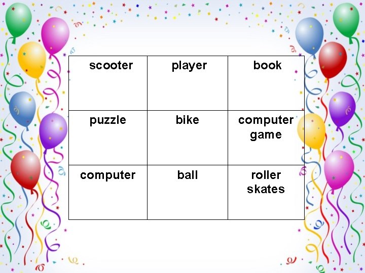 scooter player book puzzle bike computer game computer ball roller skates scooter player book puzzle bike computer game computer ball roller skates