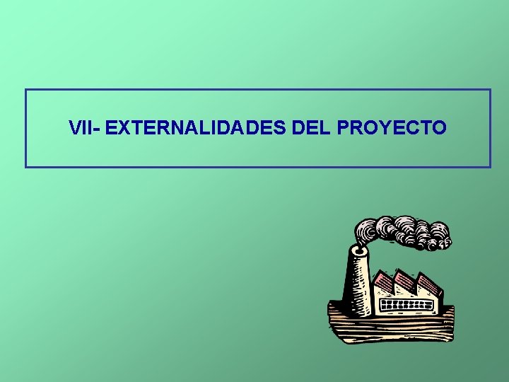 VII- EXTERNALIDADES DEL PROYECTO 