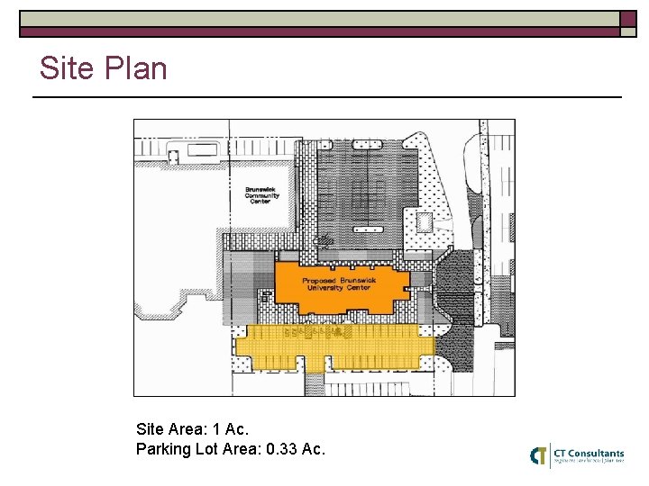 Site Plan Site Area: 1 Ac. Parking Lot Area: 0. 33 Ac. 