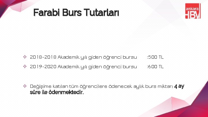 Farabi Burs Tutarları ✧ 2018 -2018 Akademik yılı giden öğrenci bursu : 500 TL