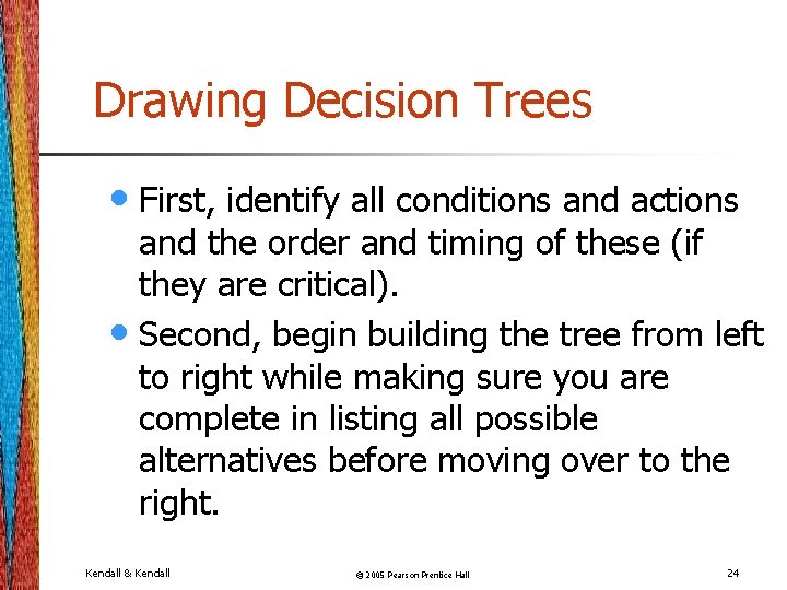 Drawing Decision Trees • First, identify all conditions and actions and the order and