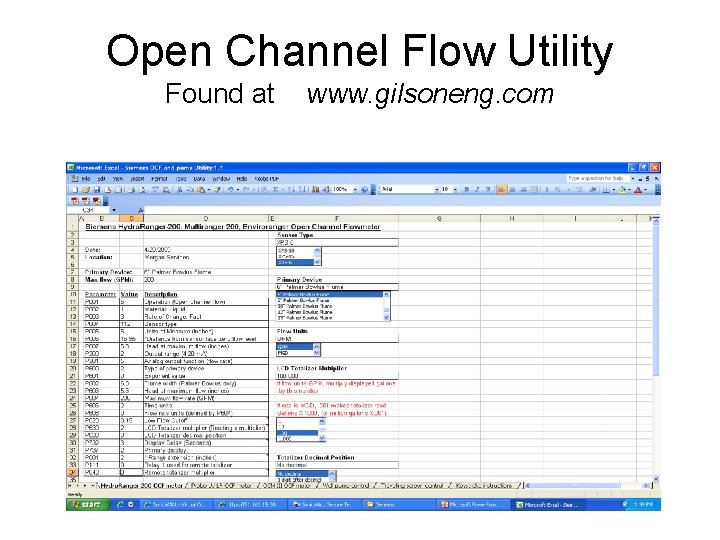 Open Channel Flow Utility Found at www. gilsoneng. com Open Channel Flow Utility Found at www. gilsoneng. com