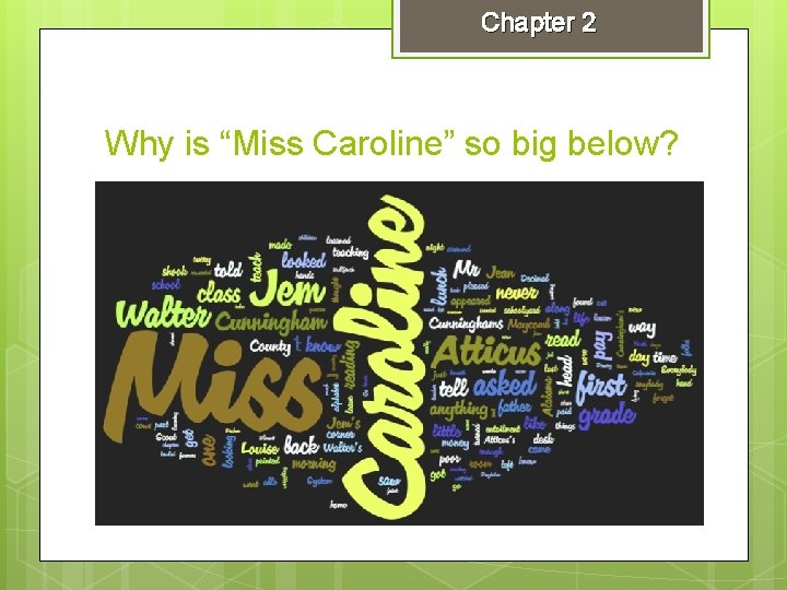 Chapter 2 Why is “Miss Caroline” so big below? 