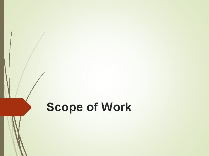 Scope of Work 