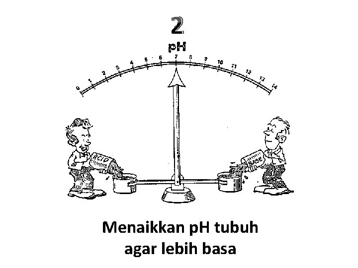 2 Menaikkan p. H tubuh agar lebih basa 