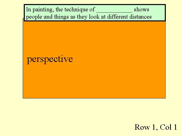 In painting, the technique of ______ shows people and things as they look at