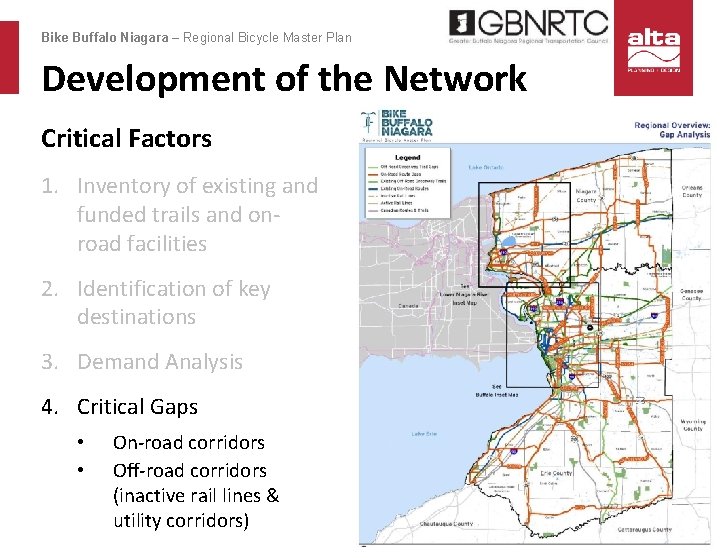Bike Buffalo Niagara – Regional Bicycle Master Plan Development of the Network Critical Factors