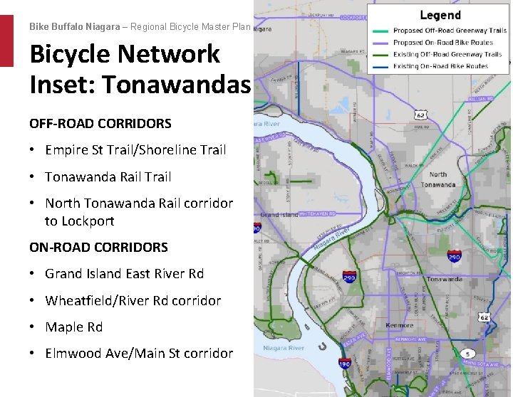 Bike Buffalo Niagara – Regional Bicycle Master Plan Bicycle Network Inset: Tonawandas OFF-ROAD CORRIDORS