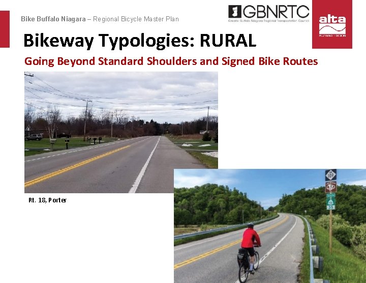 Bike Buffalo Niagara – Regional Bicycle Master Plan Bikeway Typologies: RURAL Going Beyond Standard