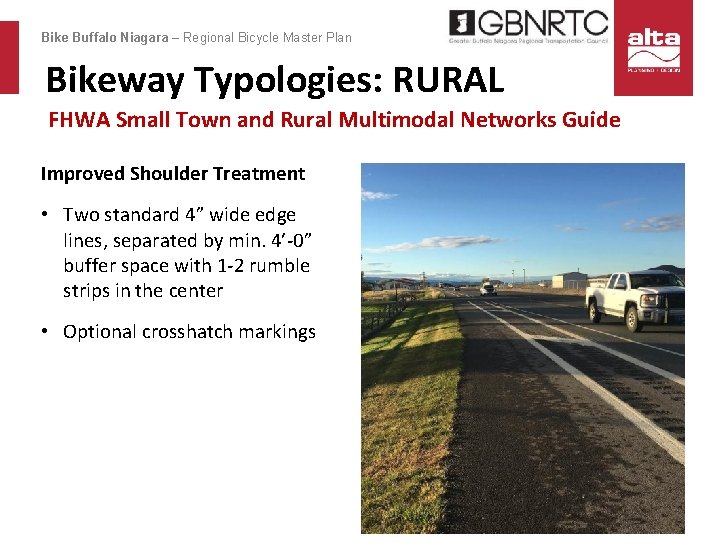 Bike Buffalo Niagara – Regional Bicycle Master Plan Bikeway Typologies: RURAL FHWA Small Town