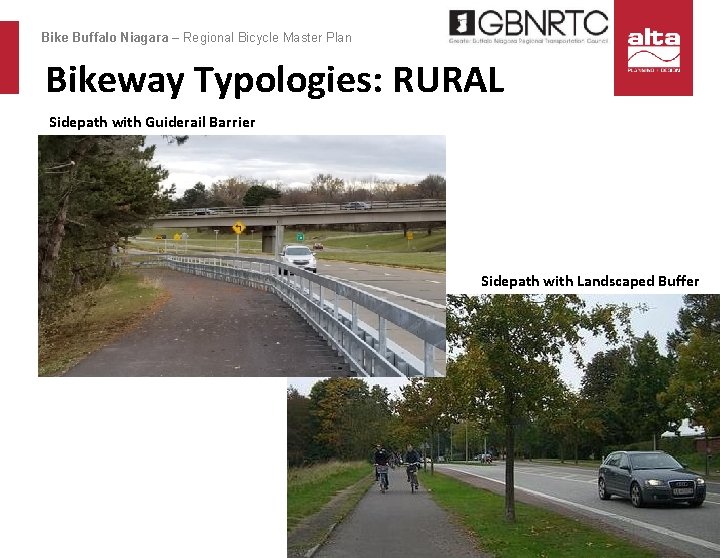 Bike Buffalo Niagara – Regional Bicycle Master Plan Bikeway Typologies: RURAL Sidepath with Guiderail