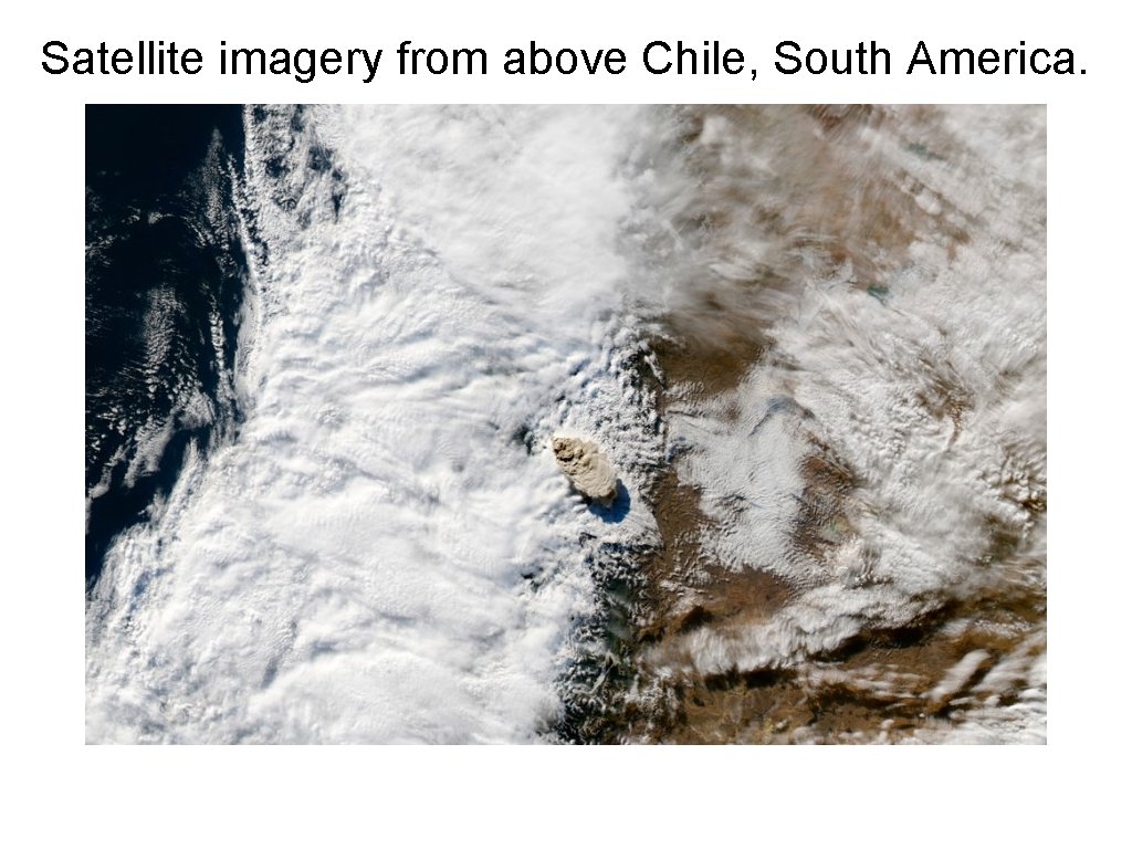 Satellite imagery from above Chile, South America. 