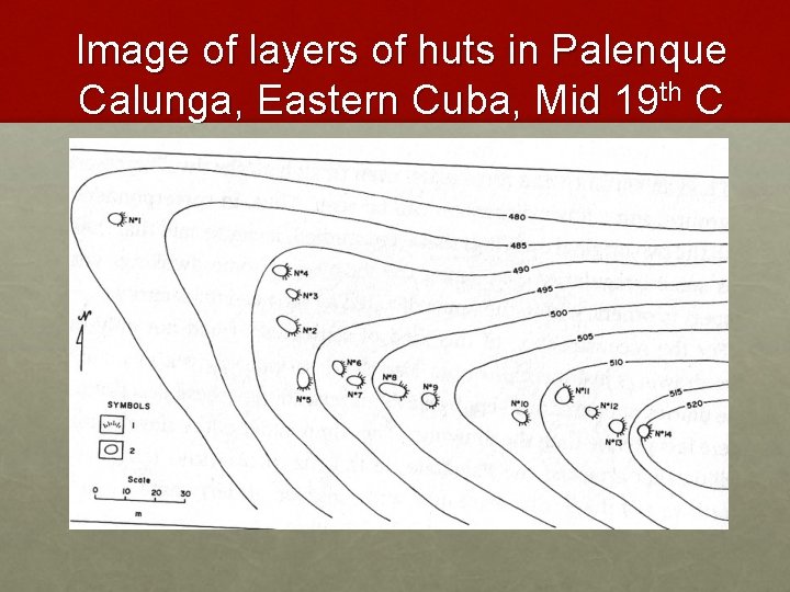 Image of layers of huts in Palenque Calunga, Eastern Cuba, Mid 19 th C