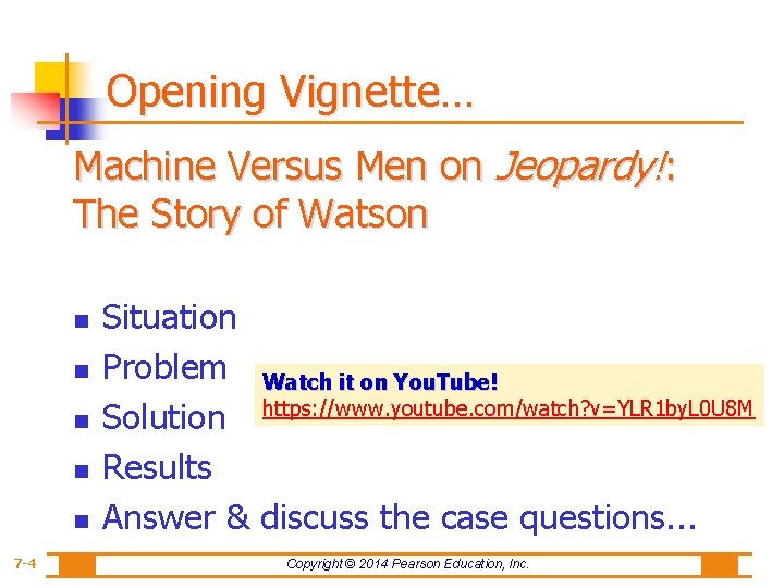 Opening Vignette… Machine Versus Men on Jeopardy!: The Story of Watson n n 7
