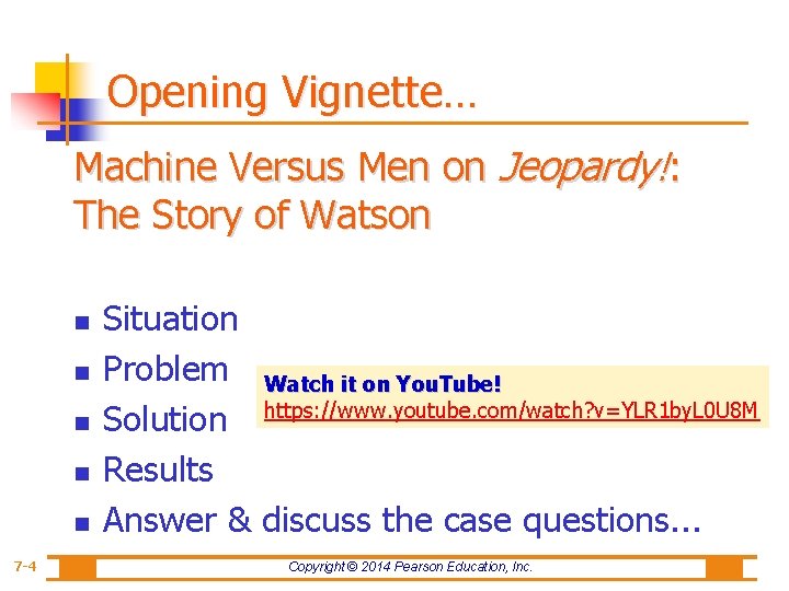 Opening Vignette… Machine Versus Men on Jeopardy!: The Story of Watson n n 7