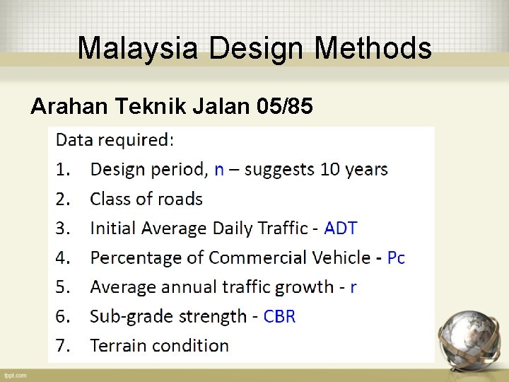 Malaysia Design Methods Arahan Teknik Jalan 05/85 