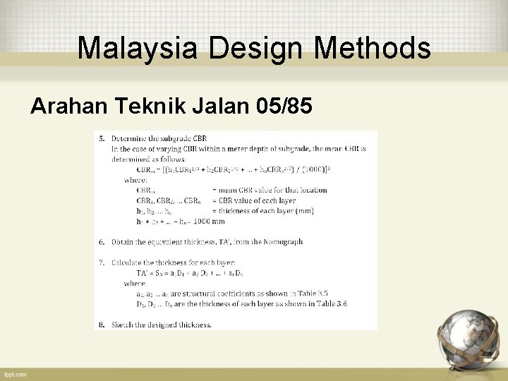 Malaysia Design Methods Arahan Teknik Jalan 05/85 
