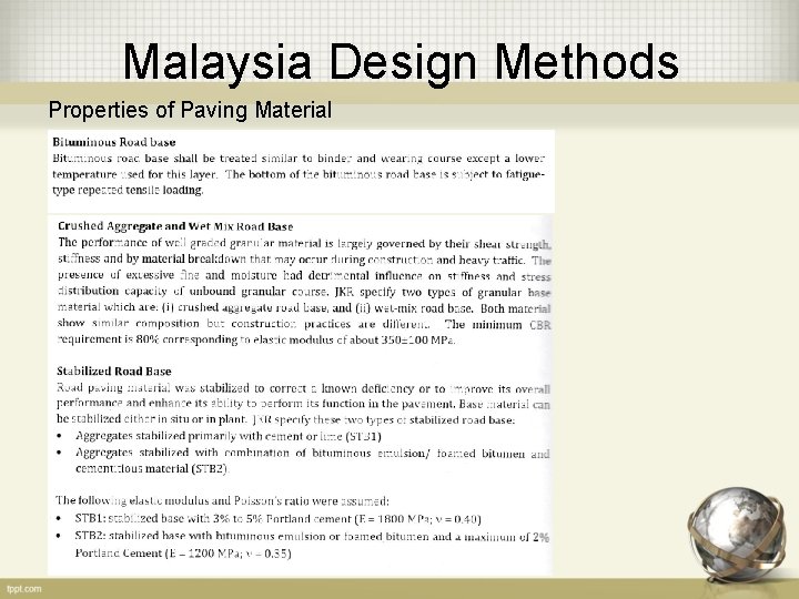 Malaysia Design Methods Properties of Paving Material 