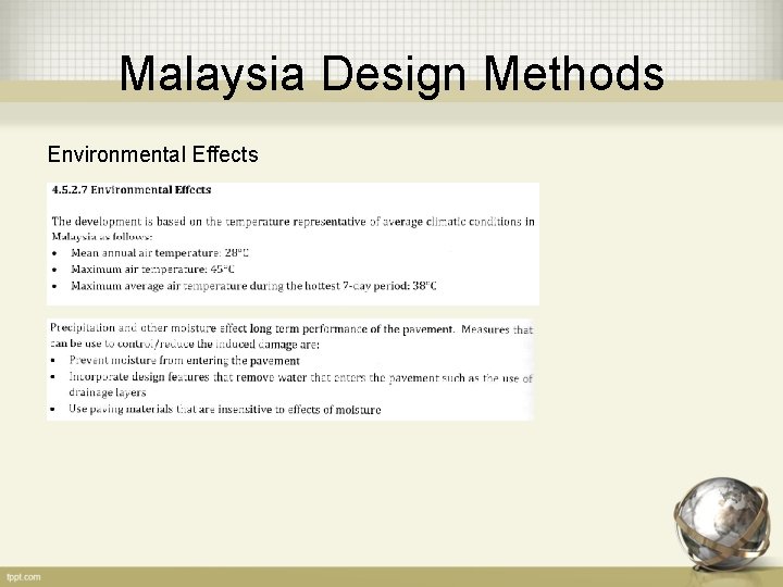 Malaysia Design Methods Environmental Effects 