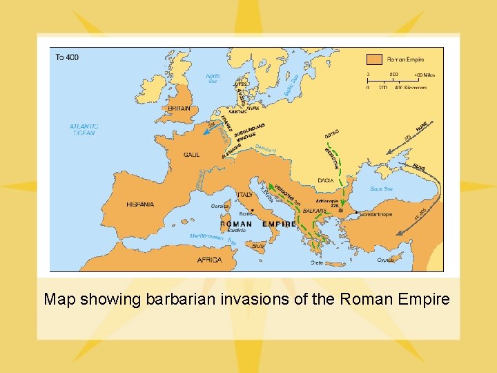 Map showing barbarian invasions of the Roman Empire 