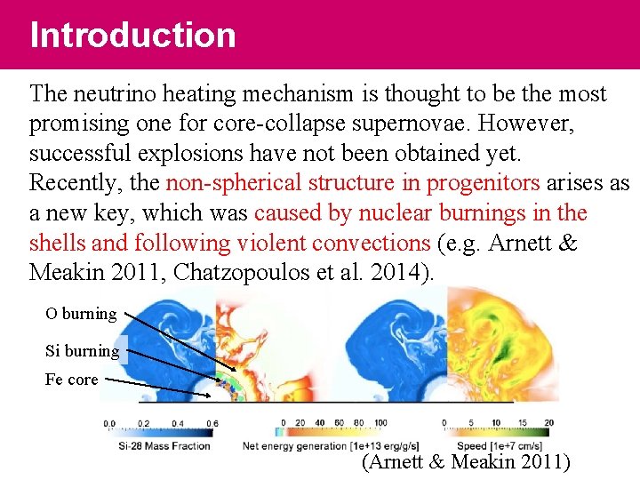 Introduction The neutrino heating mechanism is thought to be the most promising one for