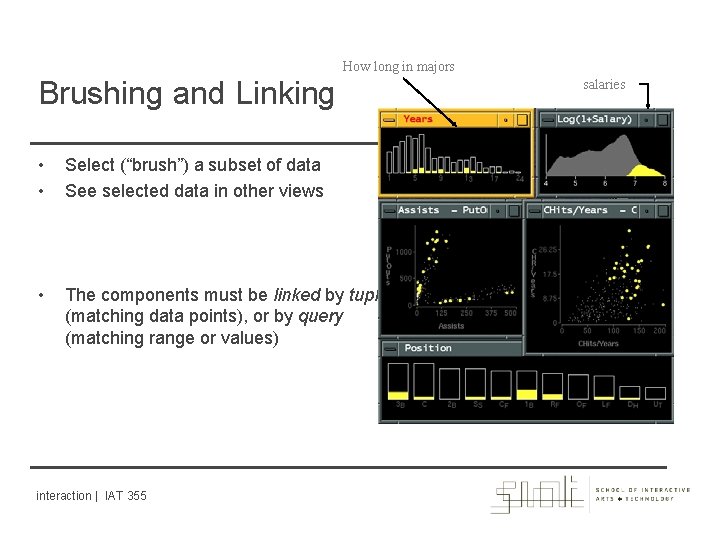 How long in majors Brushing and Linking • • Select (“brush”) a subset of