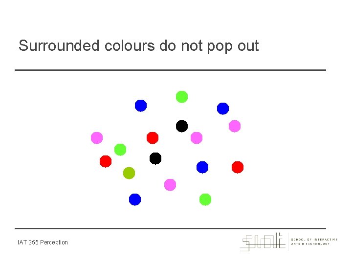 Surrounded colours do not pop out IAT 355 Perception 