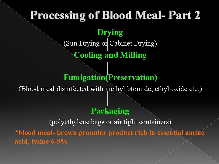 Processing of Blood Meal- Part 2 Drying (Sun Drying or Cabinet Drying) Cooling and