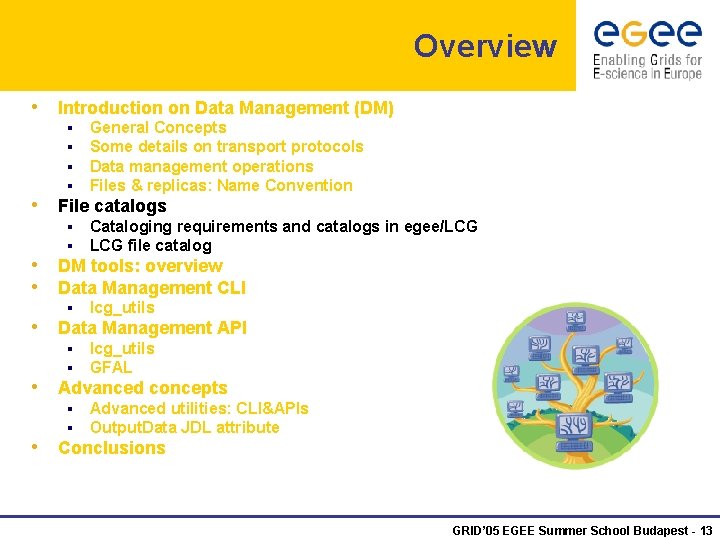 Overview • Introduction on Data Management (DM) § § General Concepts Some details on