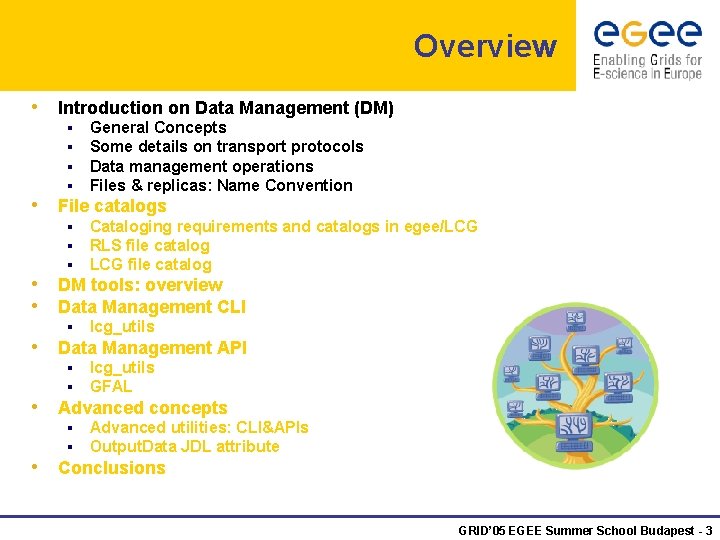 Overview • Introduction on Data Management (DM) § § General Concepts Some details on