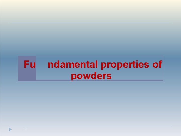 Fu 10 ndamental properties of powders 