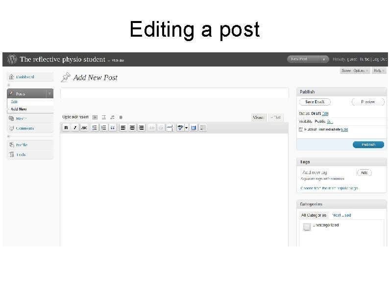 Editing a post 