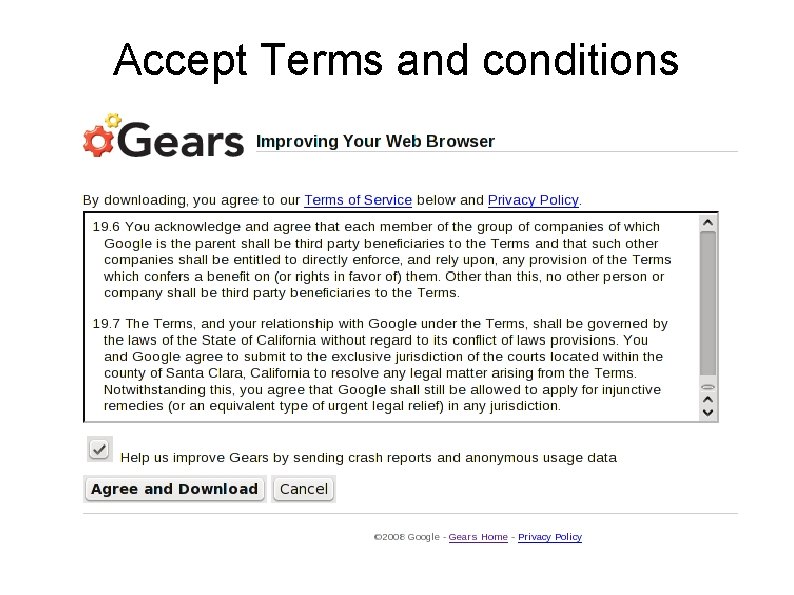 Accept Terms and conditions 