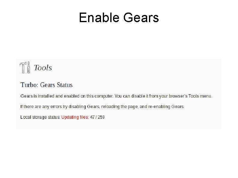 Enable Gears 