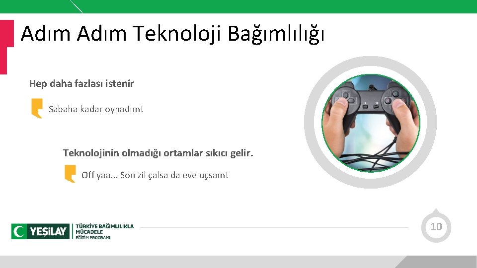 Adım Teknoloji Bağımlılığı Hep daha fazlası istenir Sabaha kadar oynadım! Teknolojinin olmadığı ortamlar sıkıcı