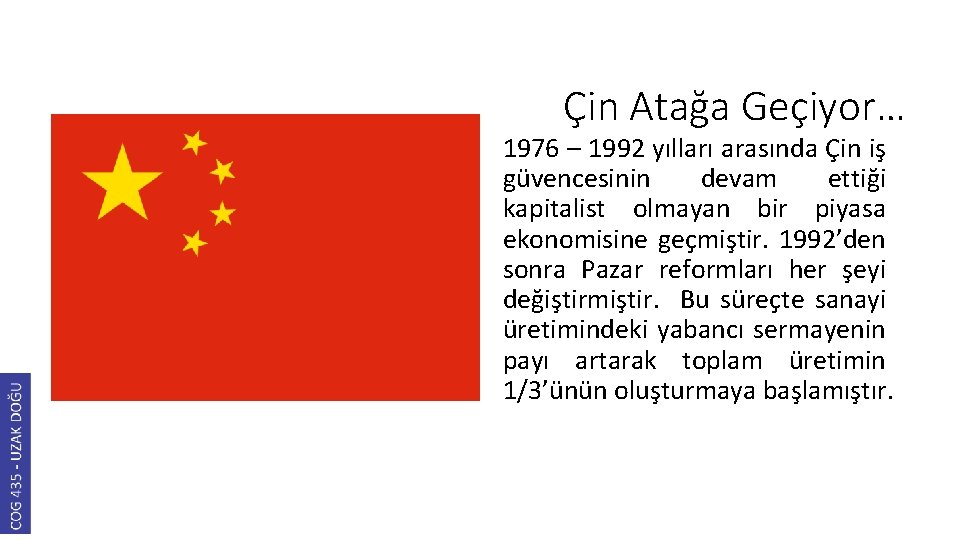 Çin Atağa Geçiyor… 1976 – 1992 yılları arasında Çin iş güvencesinin devam ettiği kapitalist