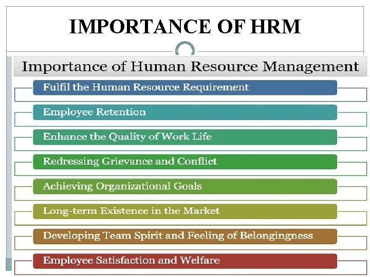 IMPORTANCE OF HRM 