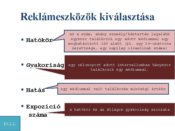 Reklámeszközök kiválasztása az a szám, ahány személy/háztartás legalább egyszer találkozik egy adott médiummal egy