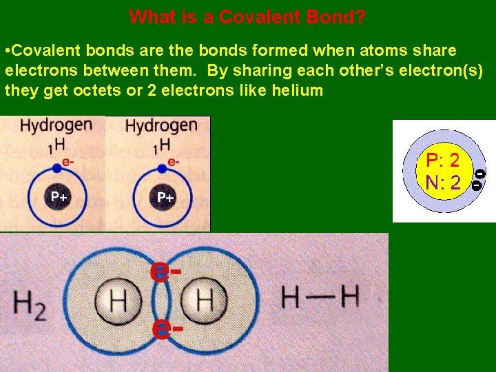 What is a Covalent Bond? • Covalent bonds are the bonds formed when atoms