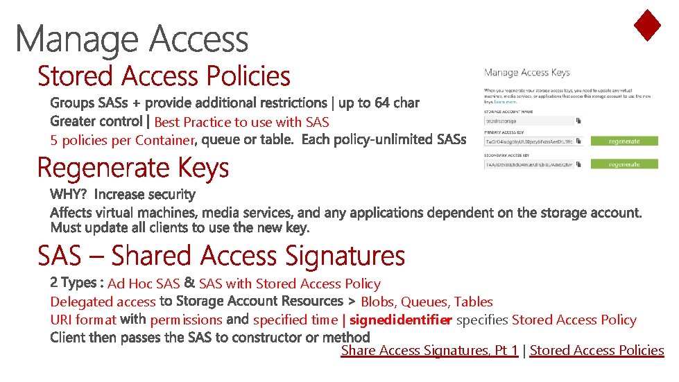 Best Practice to use with SAS 5 policies per Container Ad Hoc SAS with