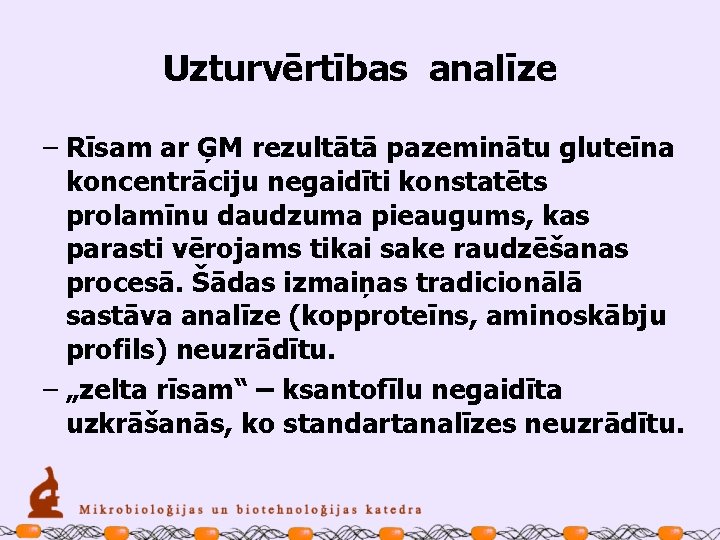 Uzturvērtības analīze – Rīsam ar ĢM rezultātā pazeminātu gluteīna koncentrāciju negaidīti konstatēts prolamīnu daudzuma