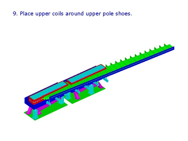 9. Place upper coils around upper pole shoes. 