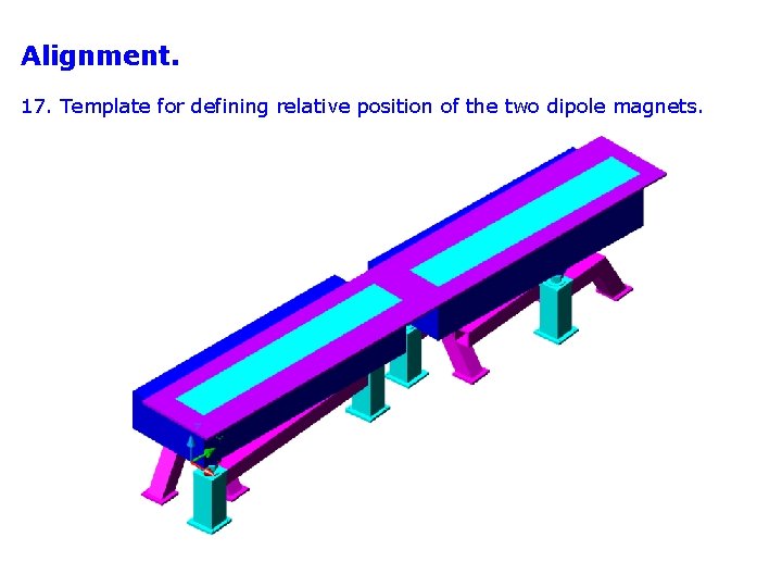 Alignment. 17. Template for defining relative position of the two dipole magnets. 