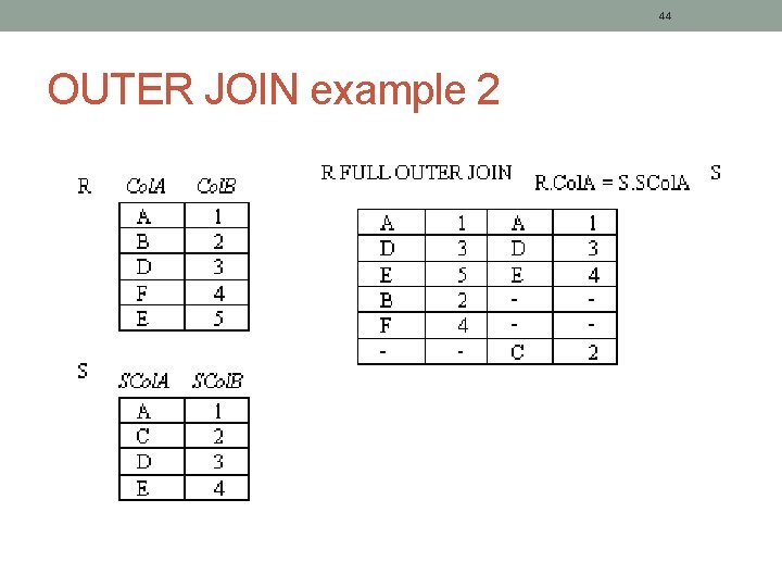 44 OUTER JOIN example 2 