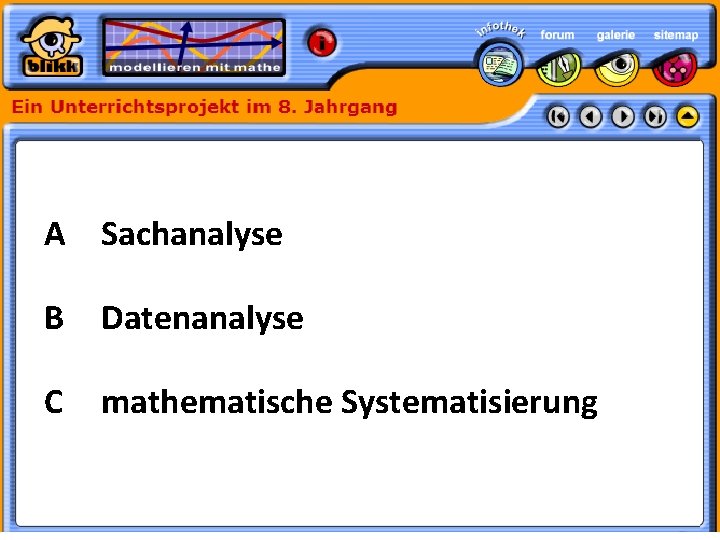 A Sachanalyse B Formatvorlage des Untertitelmasters durch Klicken bearbeiten Datenanalyse C mathematische Systematisierung 30.