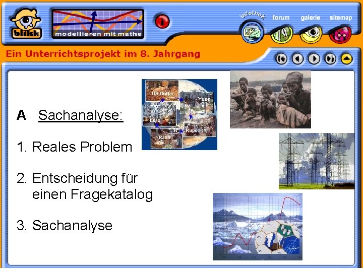 A Sachanalyse: 1. Reales Problem Formatvorlage des Untertitelmasters durch Klicken bearbeiten 2. Entscheidung für