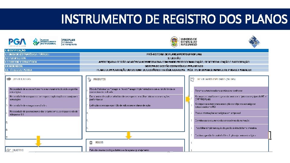 INSTRUMENTO DE REGISTRO DOS PLANOS 