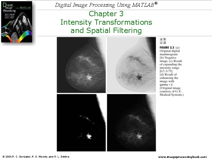 Digital Image Processing Using MATLAB® Chapter 3 Intensity Transformations and Spatial Filtering © 2004 Digital Image Processing Using MATLAB® Chapter 3 Intensity Transformations and Spatial Filtering © 2004