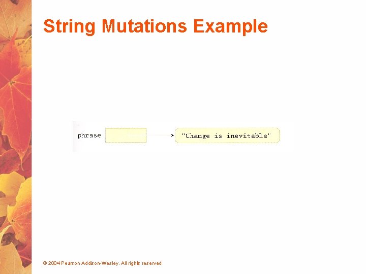 String Mutations Example © 2004 Pearson Addison-Wesley. All rights reserved 